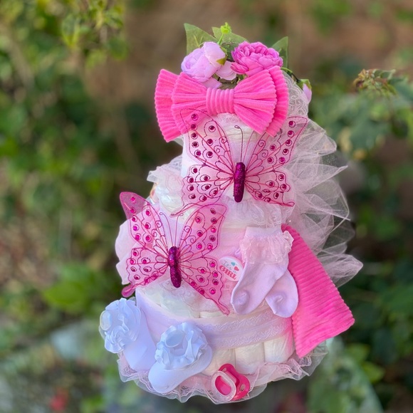 Butterfly Diaper Cake, Easter Diaper Cake